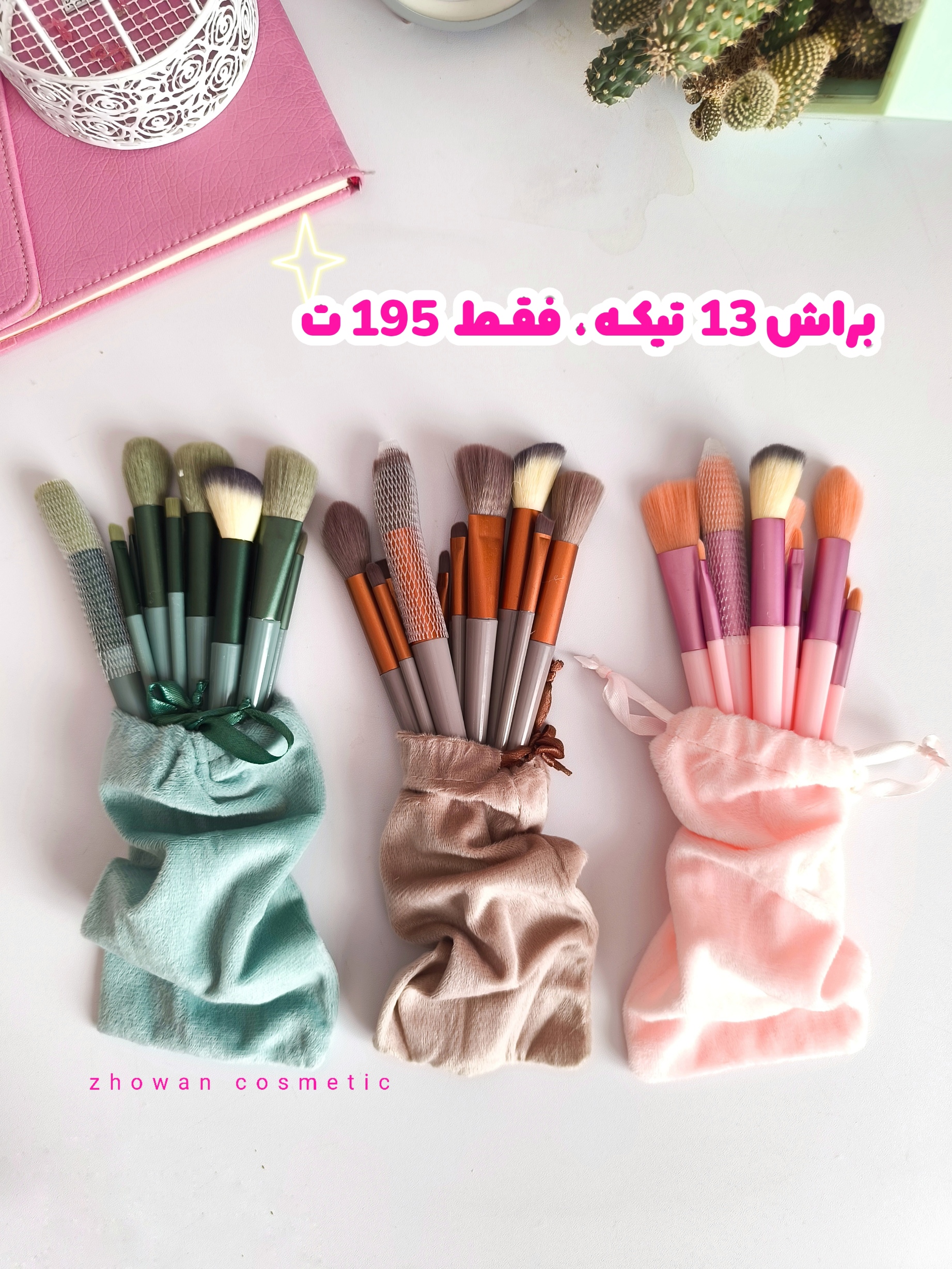 براش 13 تیکه همراه با بگ مخملی